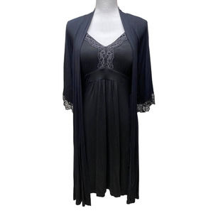 A PEA IN THE POD Lace Detail Nursing Night Gown Robe Set